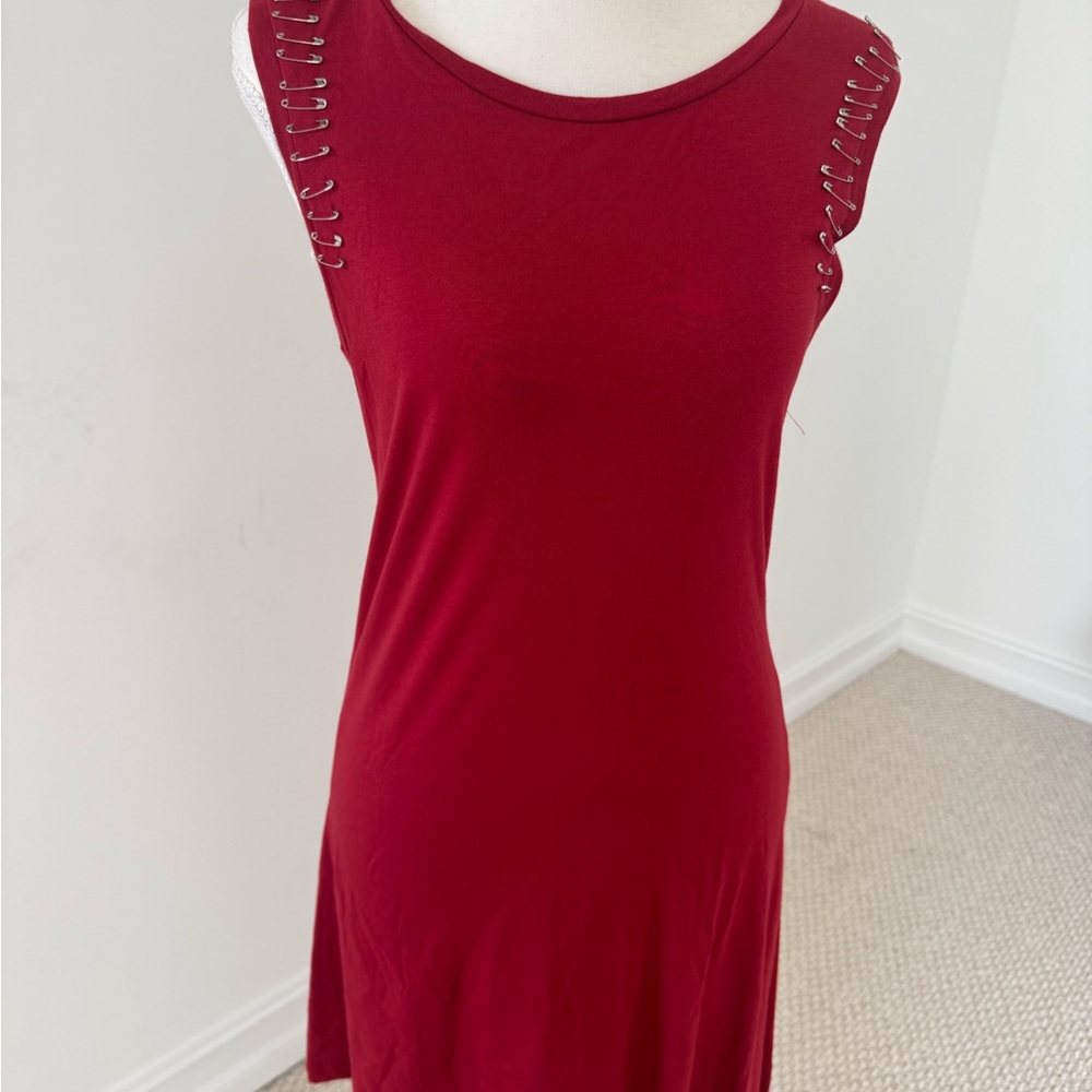 Christian Audigier Red Dress with Eyelet Detail